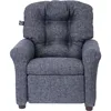 THE CREW FURNITURE Traditional Kids Recliner, Toddler Ages 1-5 Years, Home Décor Polyester Linen, Gray 4