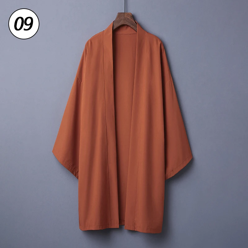 Men Ukiyo-e Style Long Hanfu Cloak Unisex Japanese Kimono Poncho Summer Casual Loose Yukata Haori Beach Shirts Cardigan