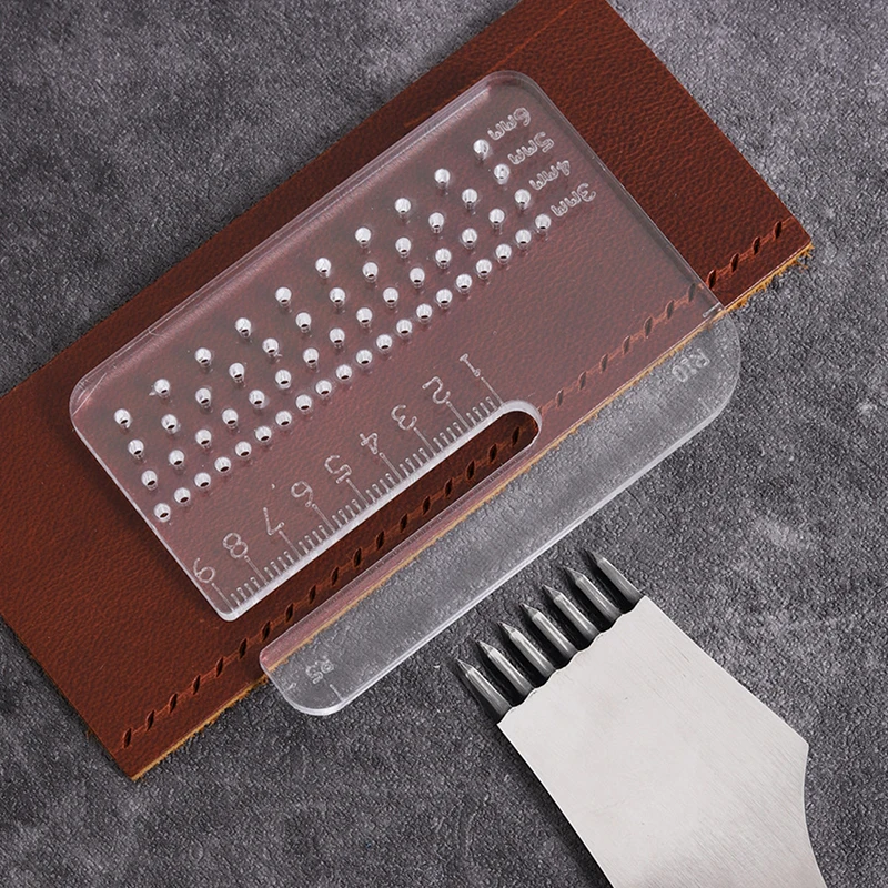 

4mm Multi-functional Thickened Transparent Puller Acrylic Rounded Cutting Distance Ruler Hitting Auxiliary Manual Leather Tool