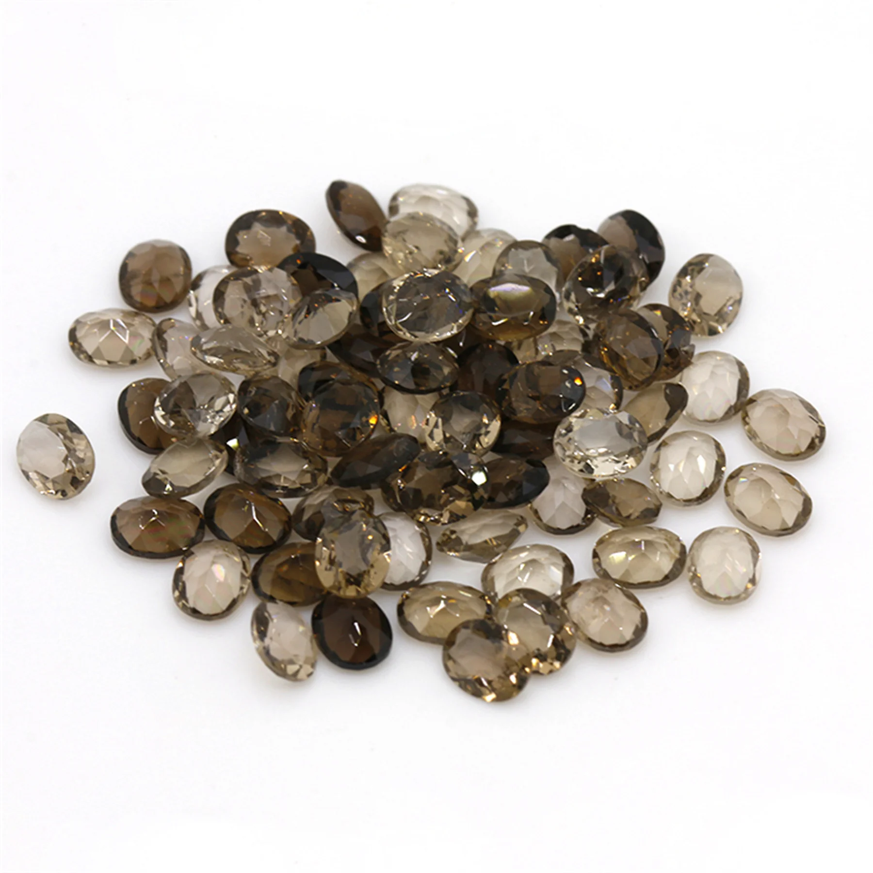 

High Quality Natuarl Loose Gemstone Oval Cut 4x5mm Tea-Coloured Crystal For Jewelry Making