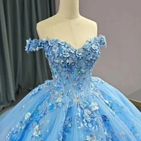 Blue Party Dress 15 Quinceanera Dresses Off The Shoulder 15 Year Old Dress Formal Dress For 15 Years Party Customized - Image 3