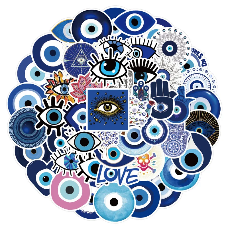 

10/50Pcs Evil Eye Suitcase Skateboard Laptop Luggage Phone Cartoon Cute Stickers Decal Kids Gift