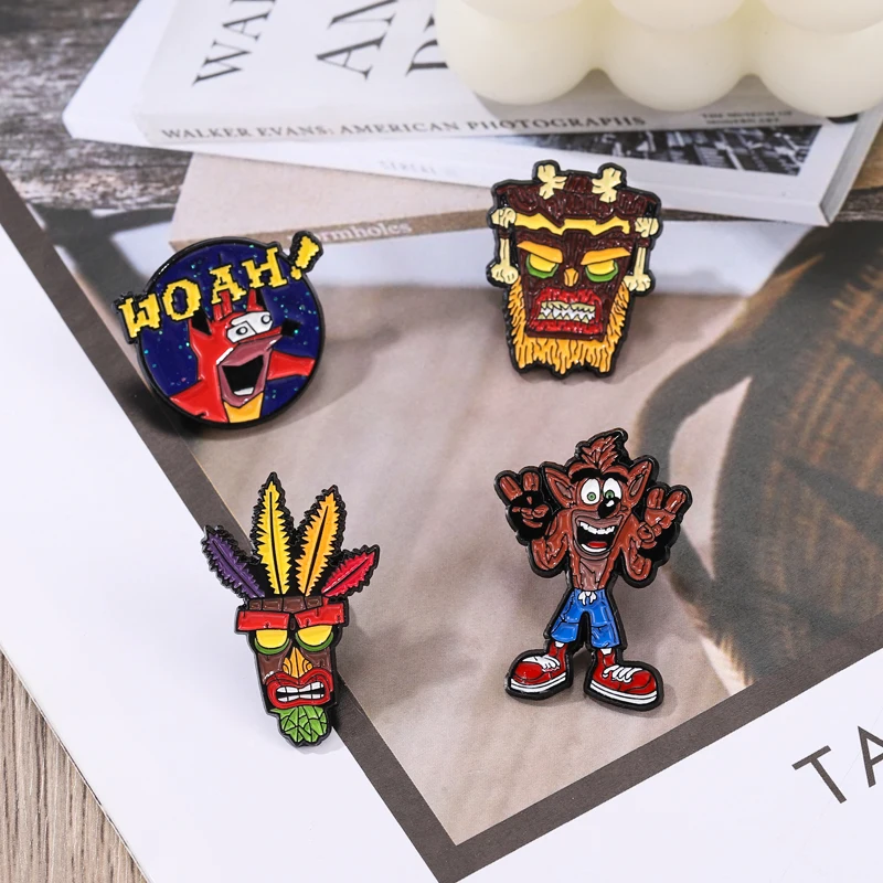 Enamel Pins Anime Game Character Animal Wolf Brooch Punk Metal Classic Lapel Clothes Sweater Custom Kids Jewelry Gifts