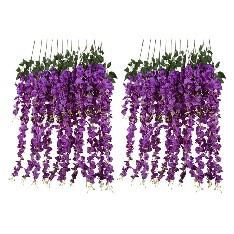 Artificial Silk Wisteria Vine Ratta Silk Hanging Flower Wedding Decor