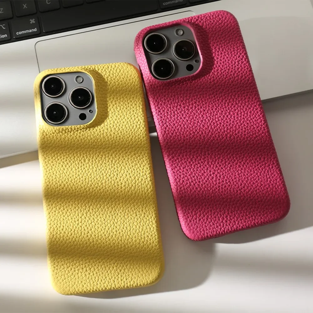 Luxury Full Grain Leather Shockproof Phone Case - Elegant Back Cover