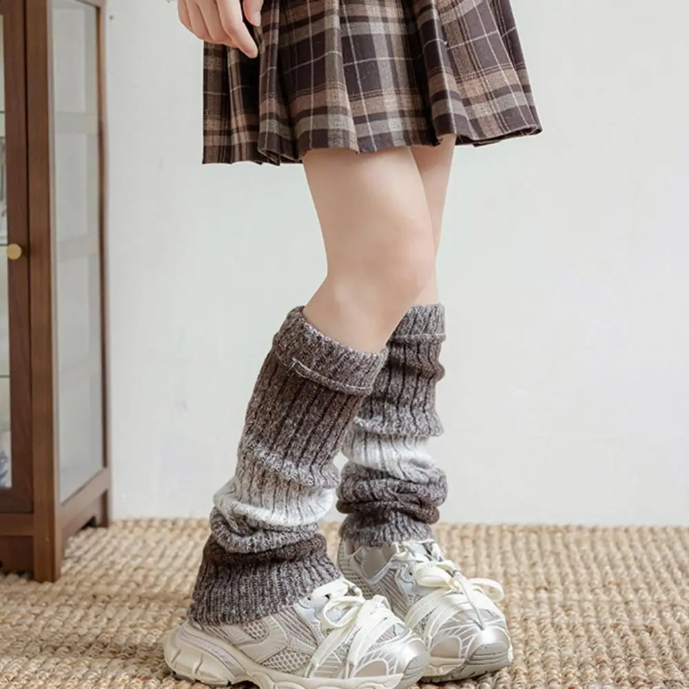 Description Picture 6 of itemKorean Style Children's Leg Warmers JK Lolitas Knitted Leg Cover Long Stockings Pile Socks Gradient Color Socks Autumn/Winter