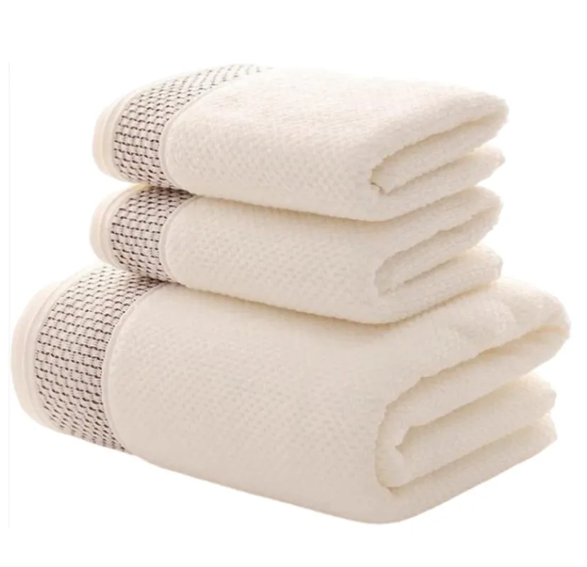 

Set of 3 Thicker Bamboo Green Bath Beach Towel Set for Adults Face Hand Sport Towels Bathroom 35cmX75cm*2pcs And 70cmx140cm*1pcs