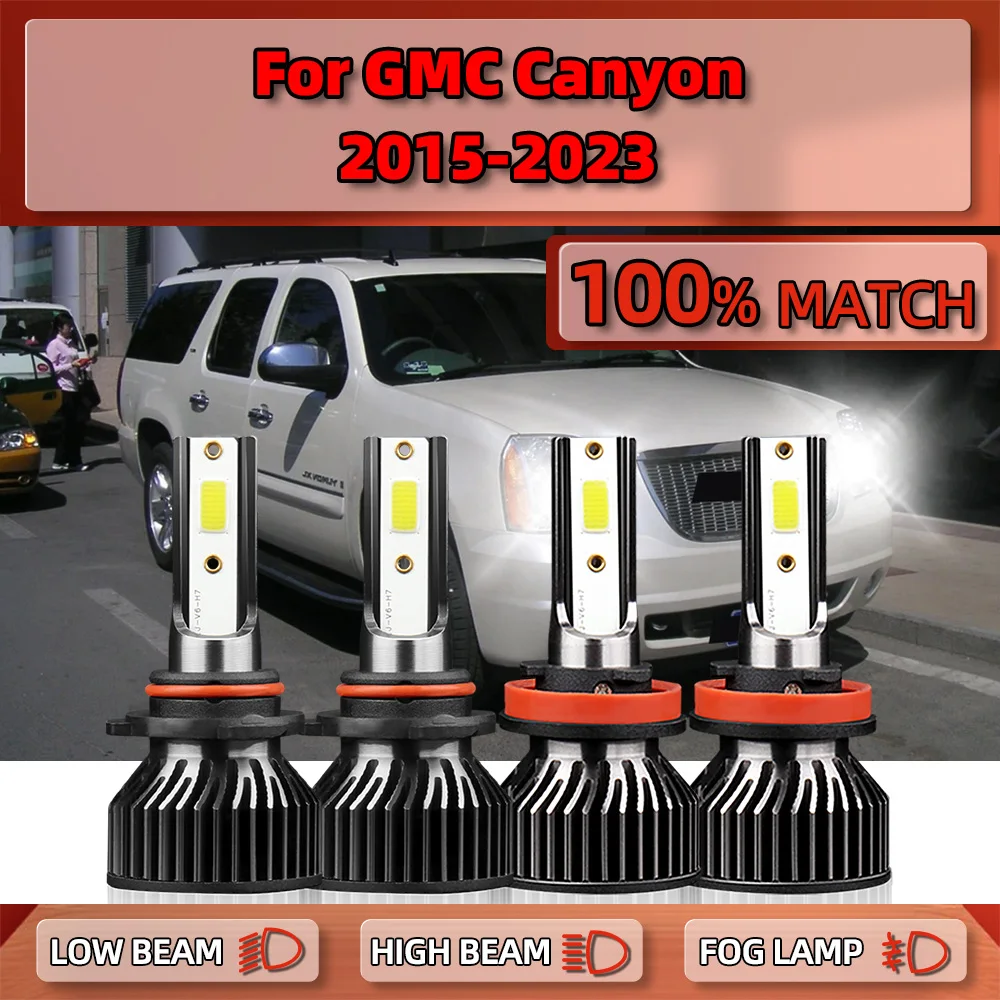 

LED Headlight Bulbs 240W 40000LM Car Headlamp 6000K Auto Lamps 12V High Low Beam For GMC Canyon 2015-2019 2020 2021 2022 2023