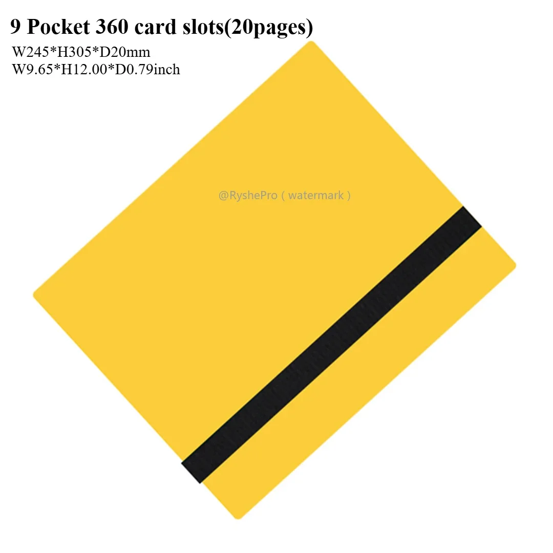 Trading Card Display Binder with 360 Side-Loading Pockets