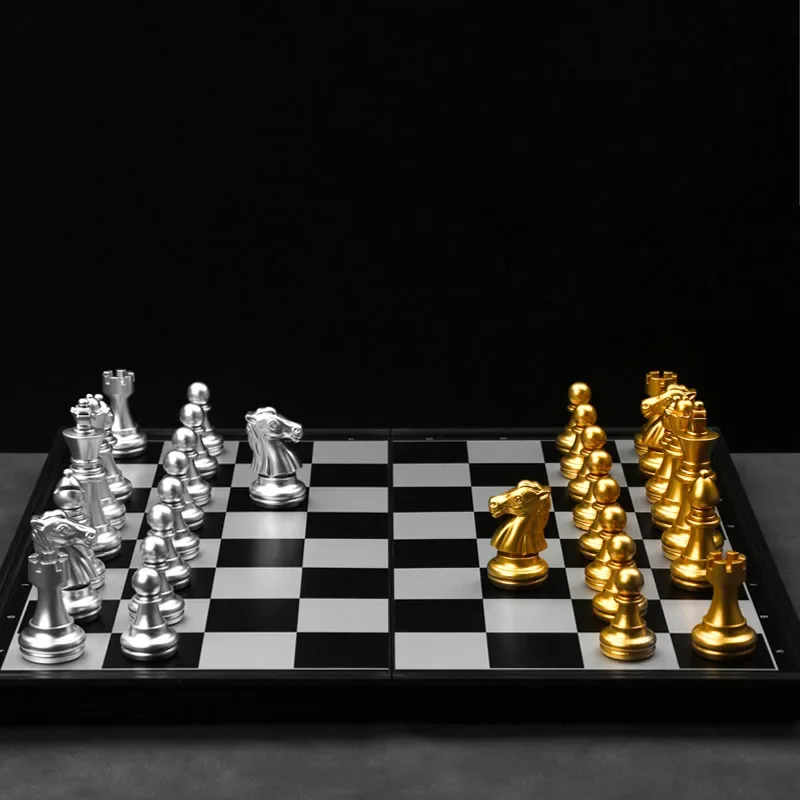 

Thematic Professional Chess Set Luxury Children Magnetic Unique Party Metal Chess Educational Ajedrez Cristal Parks Board Game