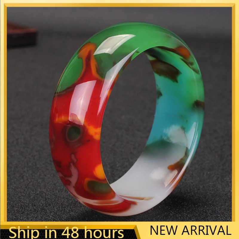 

Hetian Jade Outer Mongolia Colored Jade Bracelet Ladies Fashion Jade Bracelet Jewelry