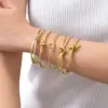 Women Open Cuff Bangle,  Tie The Knot Bangle Bracelet, Gold Plated Forever Love Knot Infinity Stainless Steel Jewelry 1