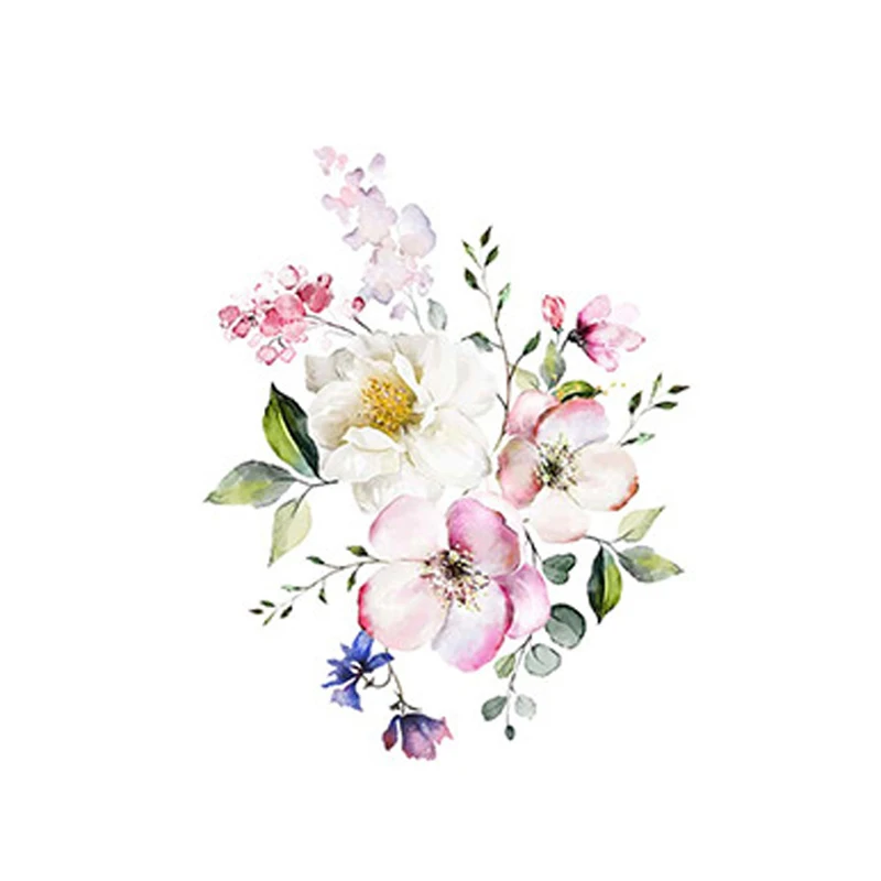 Modern Bathroom Toilet Stickers Minimalist Flowers Pattern Self-adhesive Paintings Bathroom Decoration