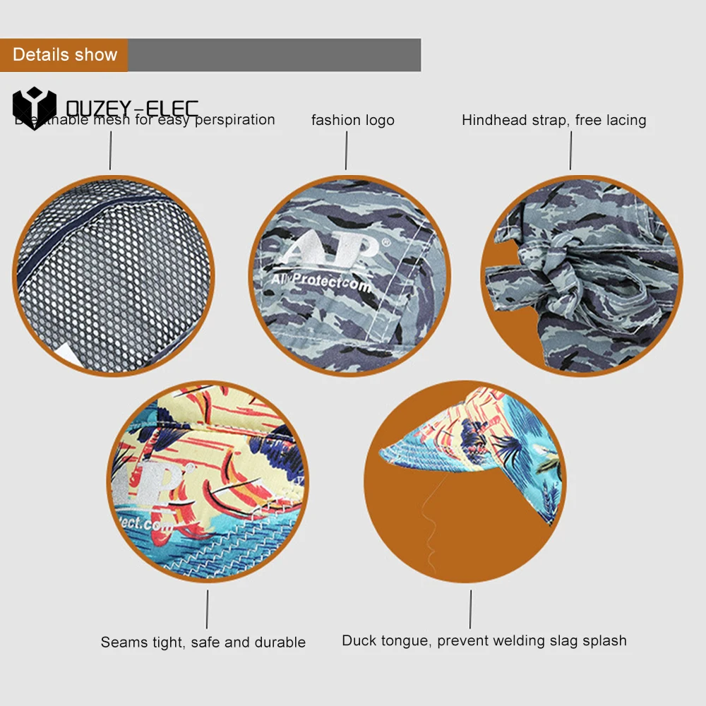 Welding protective gear Welding Hat Sweat Absorption Welders Welding Protective Hat Cap Flame Resistant Head Full Protection Elastic Hoods Safety Cap