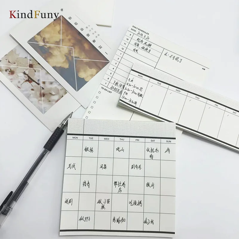 

KindFuny 3Packs Daily Weekly Monthly Planner Agenda Notebook Memo Weekly Goals Habit Schedules Stationery Office School Supplies