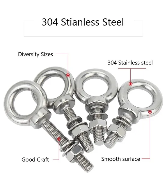 Bullone Ad Occhiello M20 In Acciaio Inox 304 - 1 Pezzo - Per Edilizia E Miglioramento Casa - Superficie Trafilata - Foto 9