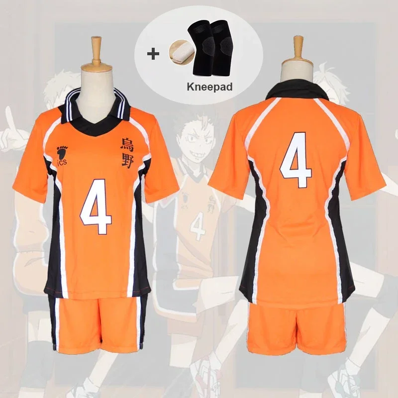 

Haikyuu To the Top No.4 Nishinoya Yuu Orange Jersey T-shirt Pants Sports Wear Karasuno High Libero Cosplay Costume Anime Uniform