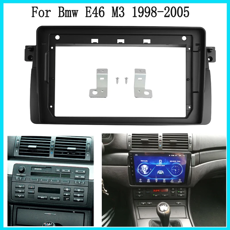

Автомобильный адаптер рамы 2 Din 9 дюймов для Bmw 3 серии E46 M3 1998-2005, большой экран, 2 Din android, автомобильный радиоприемник, рамка