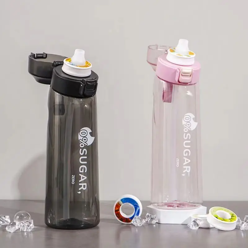 

air up650ML fruit fun cup Outdoor portable sports cup Solid color straw bouncing scented water cup