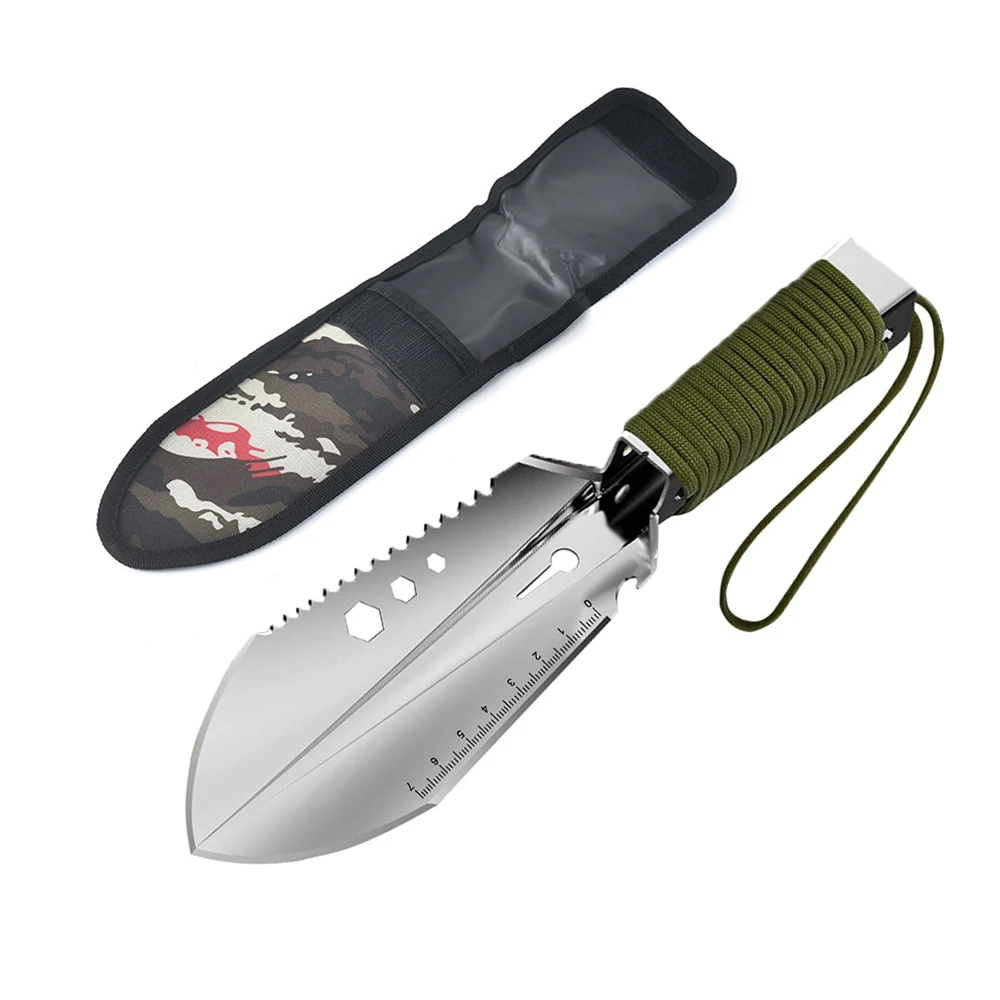 Stainless Steel Gardening Shovel With Sawtooth Hex Wrench Ruler Digging