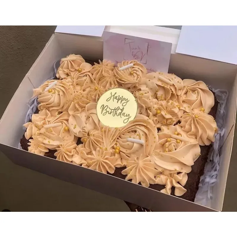 Happy Birthday Cake Toppers Round Cupcake Toppers for Kids Birthday Baby Shower Party Cake Decorations Dessert Toppers Supplies