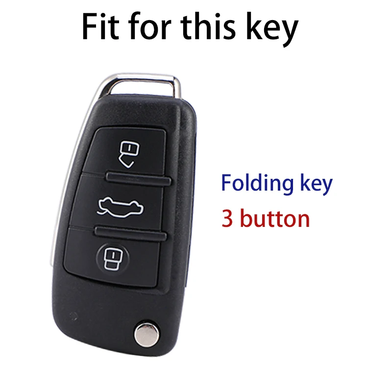 Car Folding Key Cover Case Fob Holder Shell For Audi Q3 Q5 Q7 C5 C6 R8 A1 A3 A4 A5 A6 A7 S6 B6 B7 B8 8P 8V 8L TT RS RS3 S3 Sline key case cover key case flip key fob shell car key shell