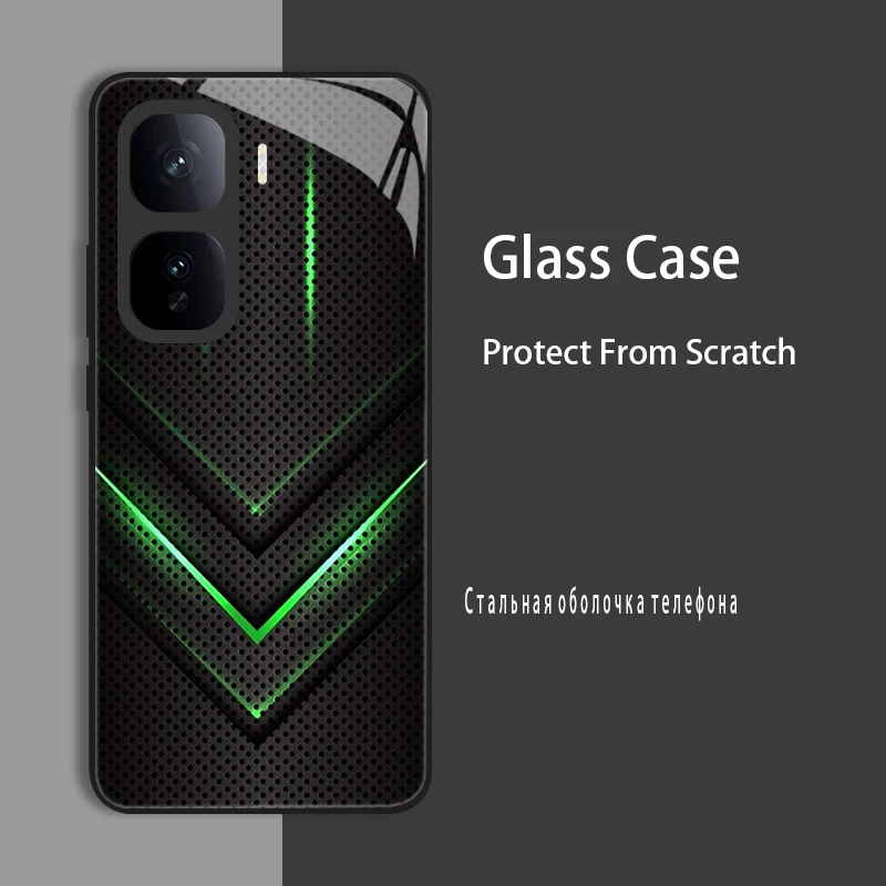 Enhanced Product Title: Premium Tempered Glass Protective Case with Hard Bumper