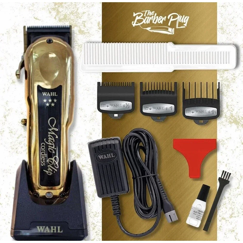 8148 Professional 5 Star Cordless Magic Clip Hair Clipper (8148-700) Gold Edition with a Charge Stand