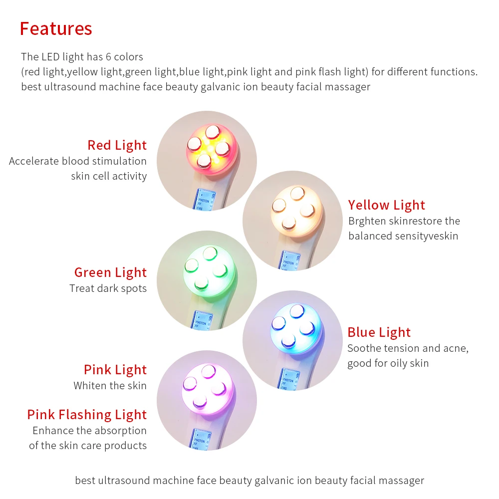 5-IN-1 RF Radio Frequency EMS Electroporation LED Photon Beauty Device Skin Lifting Tighten Anti-Wrinkle Skin Care Face Massager 3