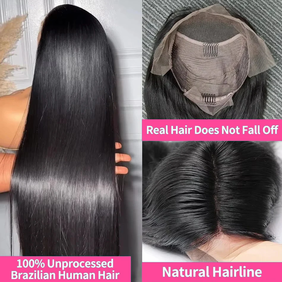 Lakeisha Glueless Wig 13x6 HD Lace Front Human Hair Wig 13x4 30 40Inches Bone Straight Human Hair Wigs Brazilian Pre Plucked view 2