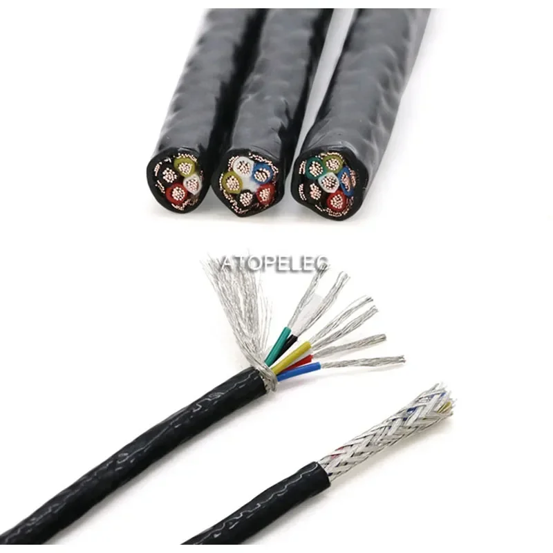 5M X 24 22 20 18 17 15 AWG FEP Shielded 1 2 3 4 5 6 Cores Signal Wire 
