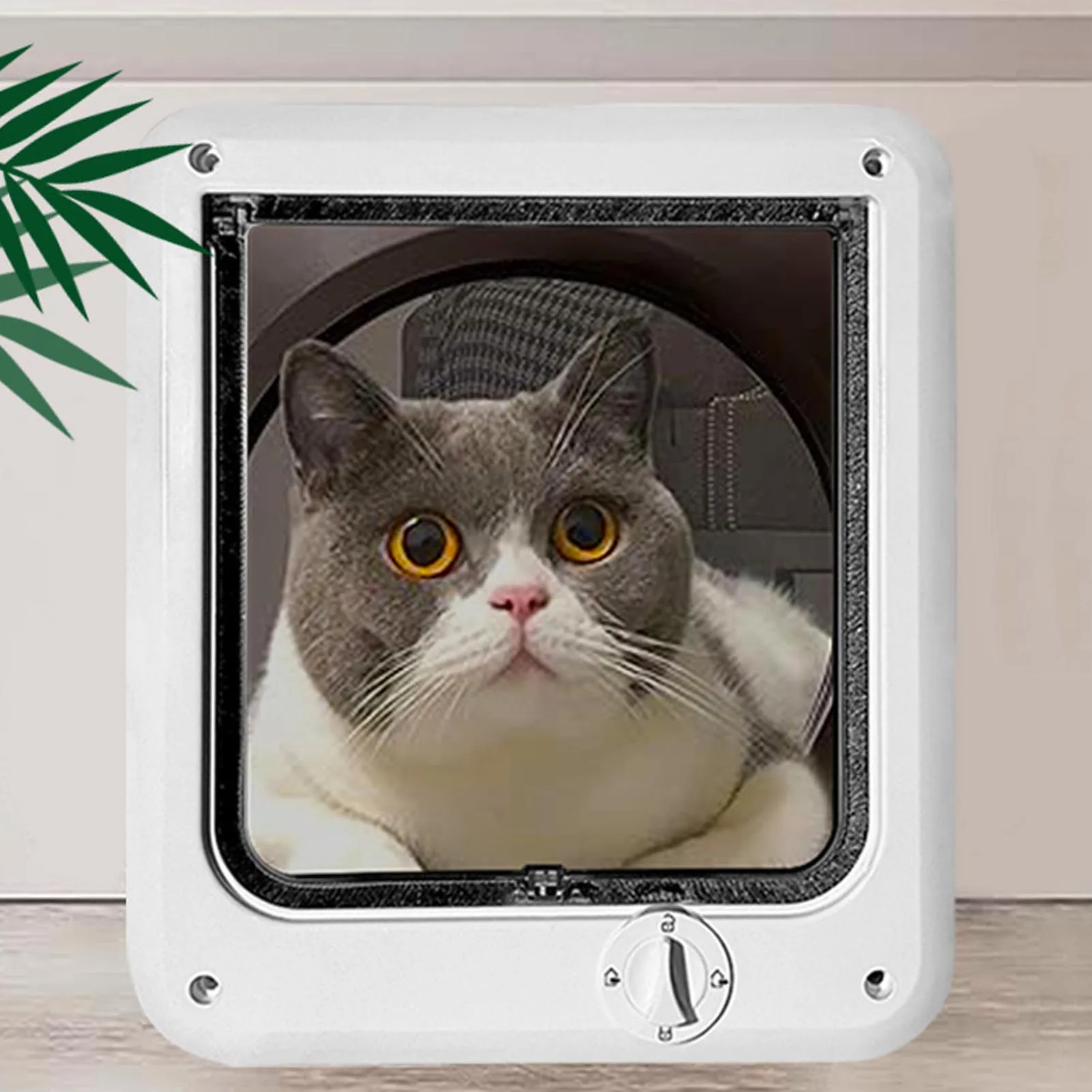 Indoor Pet Flap Door Pet Flap Door Multifunctional Minimalist Design 4 Way Control Cat Dog Swing Pet Door for Fence Window