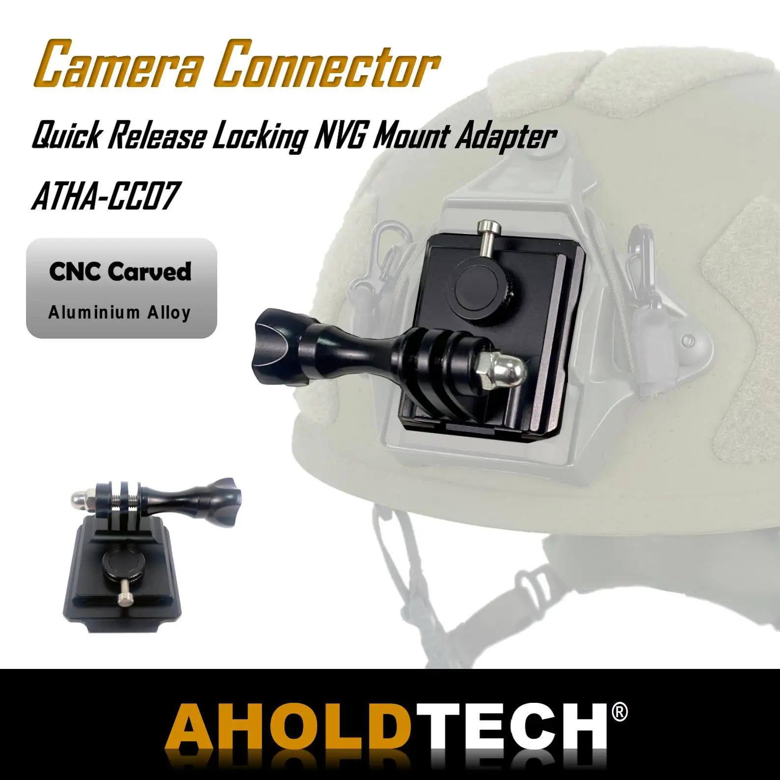 

CNC Aluminium Alloy Helmet Camera base Adapter NVG Mount Quick-release Locking Connector for Gopro Hero Cameras Sports Cameras