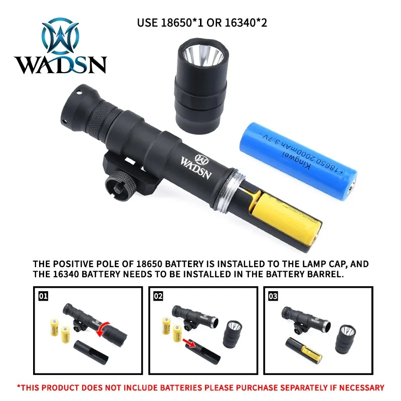 WADSN Tactical M600 M600DF Weapon Scout LightLED 1400 lumens Rifle Scout Hunting Flashlight tail For 20mm Picatinny Rail