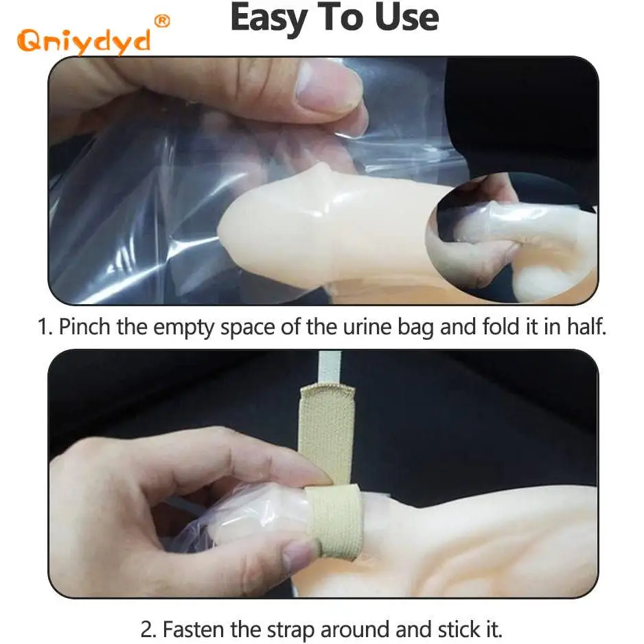 100Pcs Men Urine Bag Urinal Pee Holder Portable Leakage- Proof Elderly Urine Bag for Hospital Camping Car Travel Toilet urine collection bag