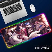 League Of Legends Gaming Mouse Pad RGB Computer LED Mouse Pad Large Gaming Mouse Pad XL Mouse Pads Pink PC Gamer 900x400 DeskMat