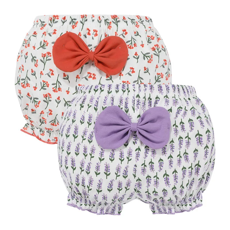 Baby Girl Shorts Cotton Kids Infant Fashion Stripe Bow Panties For 6-24 Months Children High-Quality Underpants 2 Piece/Lot baby cotton panties