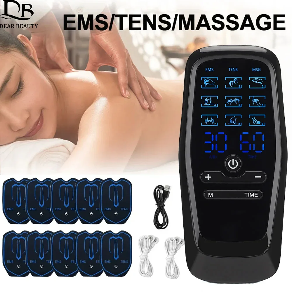 Electric Pulse Massager TENS EMS Machine Electrical Nerve Muscle Stimulator Electrostimulator Low Frequency Physiotherapy Device