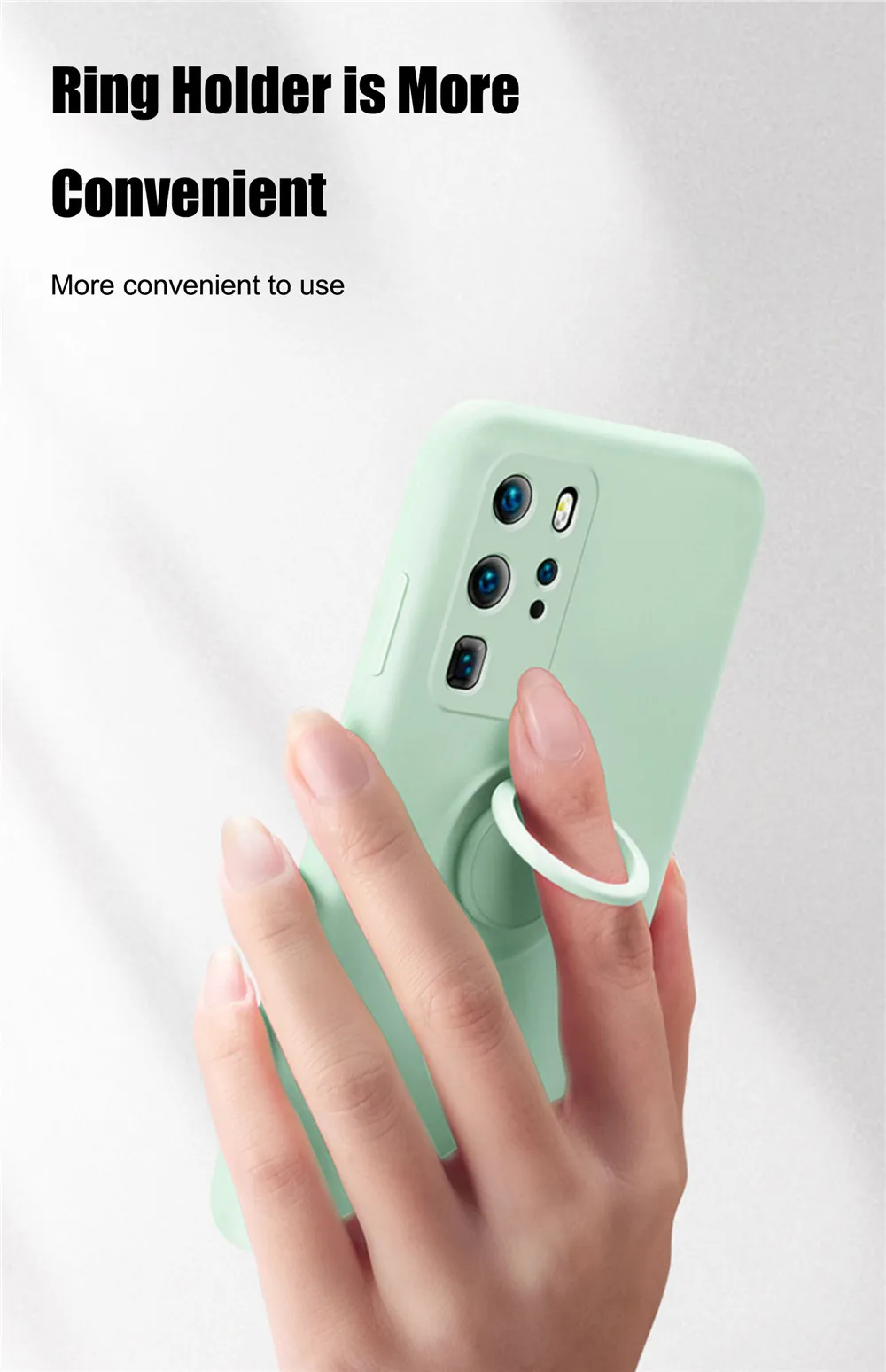 Liquid Silicone Case With Magnetic Ring Holder For Huawei And Honor_voghion.com
