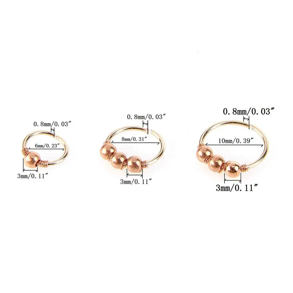 3Pcs Beads Rose Gold