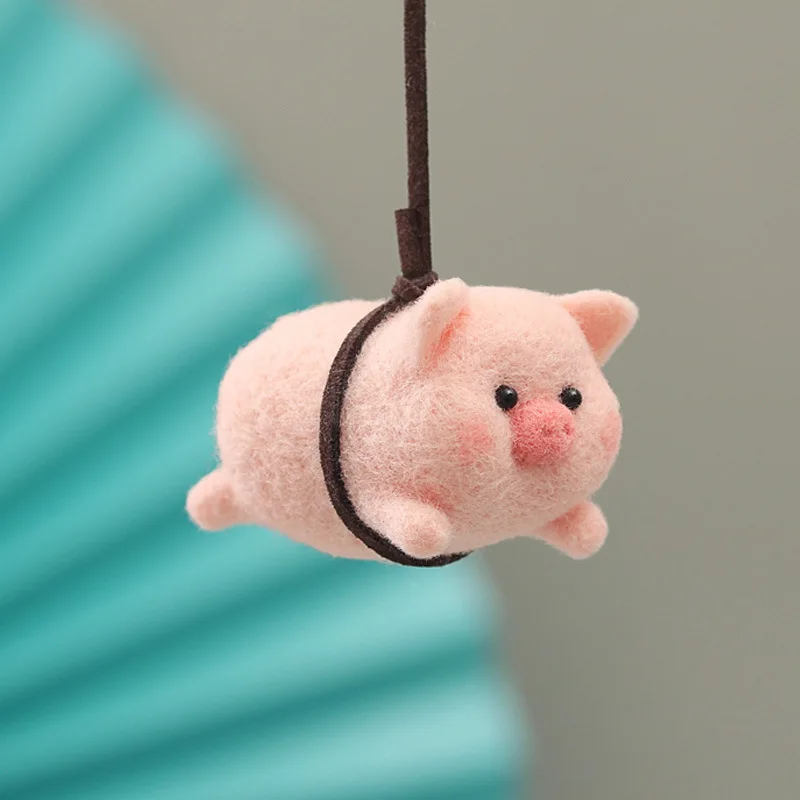 pig Wool Felt DIY Handmade Material Package cartoon Stitching Handmade Festival Craft Funny Poke Poke Craft Felting Starter Kits