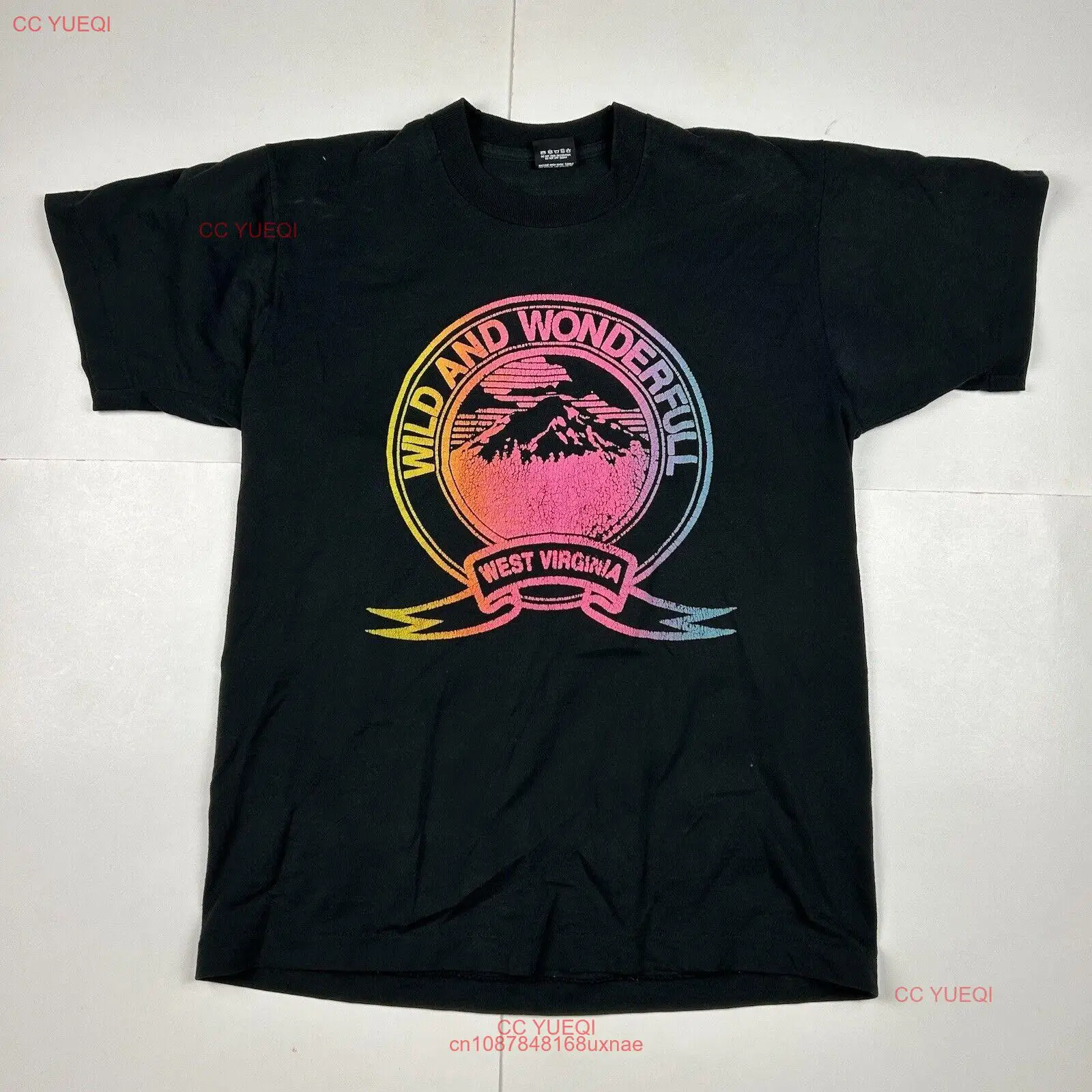 Винтажная Футболка West Virignia Wild ad с изображением замечательных туристических пейзажей, звёзд, размер L