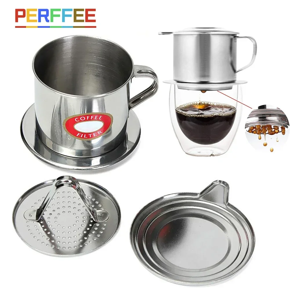 Vietnamese Coffee Filter Stainless Steel Vietnamese Style Coffee Dripper Maker Pot Infuse Cup Portable Drip Filter coffee pot espresso coffee maker pour over coffee maker french press coffee press coffee press espresso maker iced coffee maker coffee maker coffee server