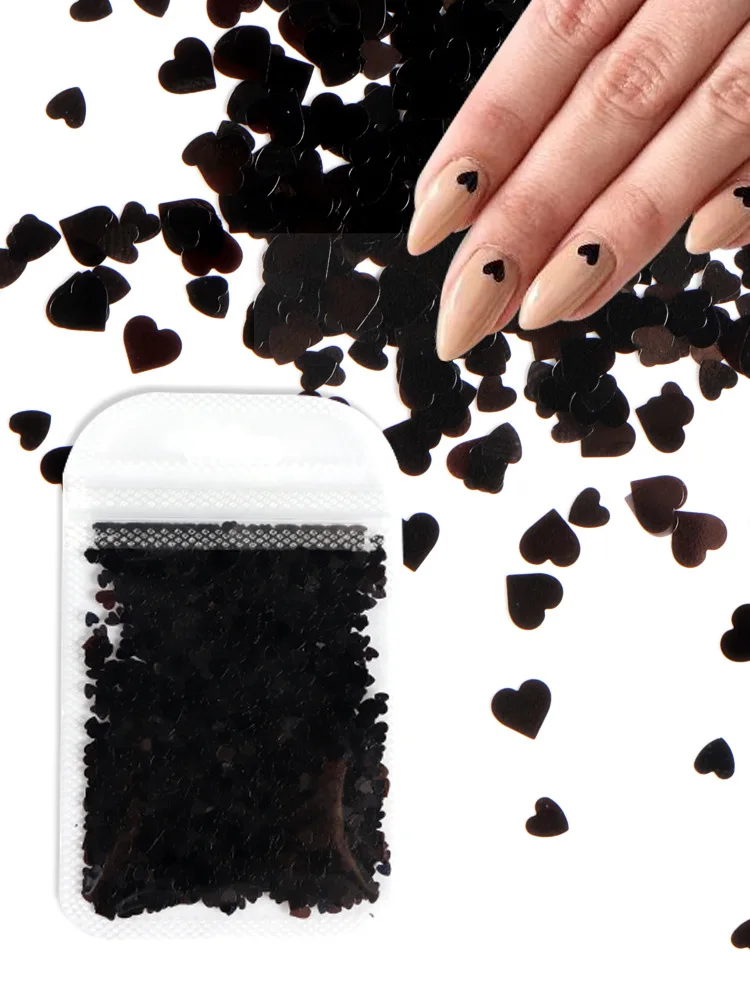 Shiny Love Heart Nail Sequins