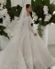 Sweetheart  Button Beautiful Embroidered A-Line Lace Appliques Bridal Gowns Long Sleeves Luxury Wedding Dresses For Women 2024 3