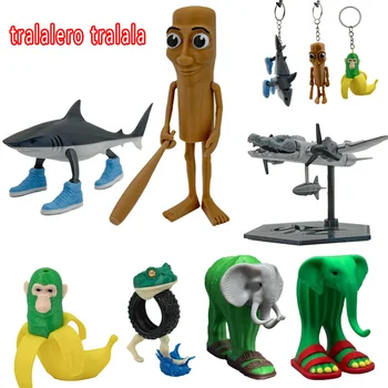 Hot Tungtung Sahur Tralalelo Tralala Shark Shimpanzini Bananini Anime Action Figure Collectible Model Garage Kit Toys Gift