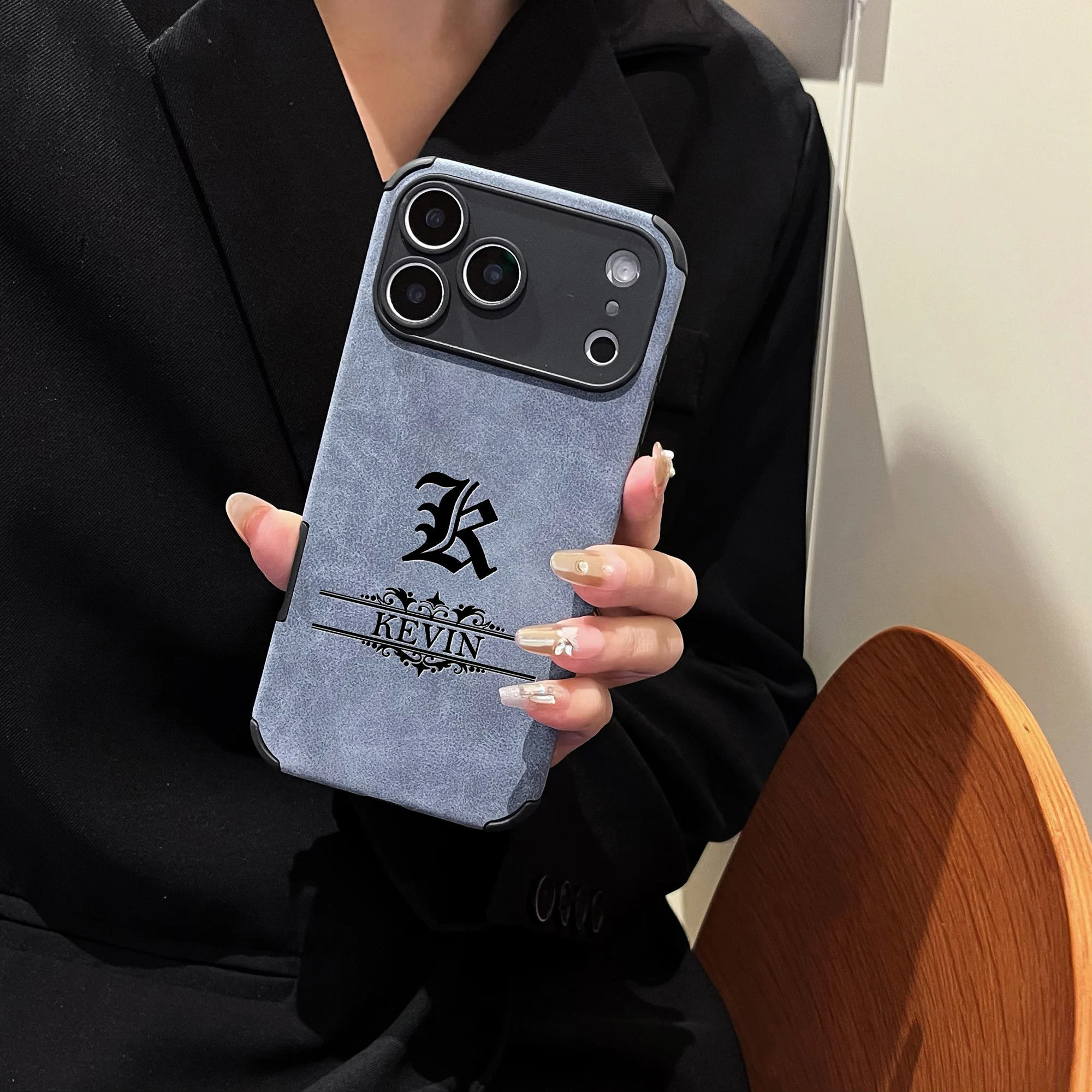 Custom Letters DIY Name Gothic Pattern Artificial Leather Phone Case thumbnail 5
