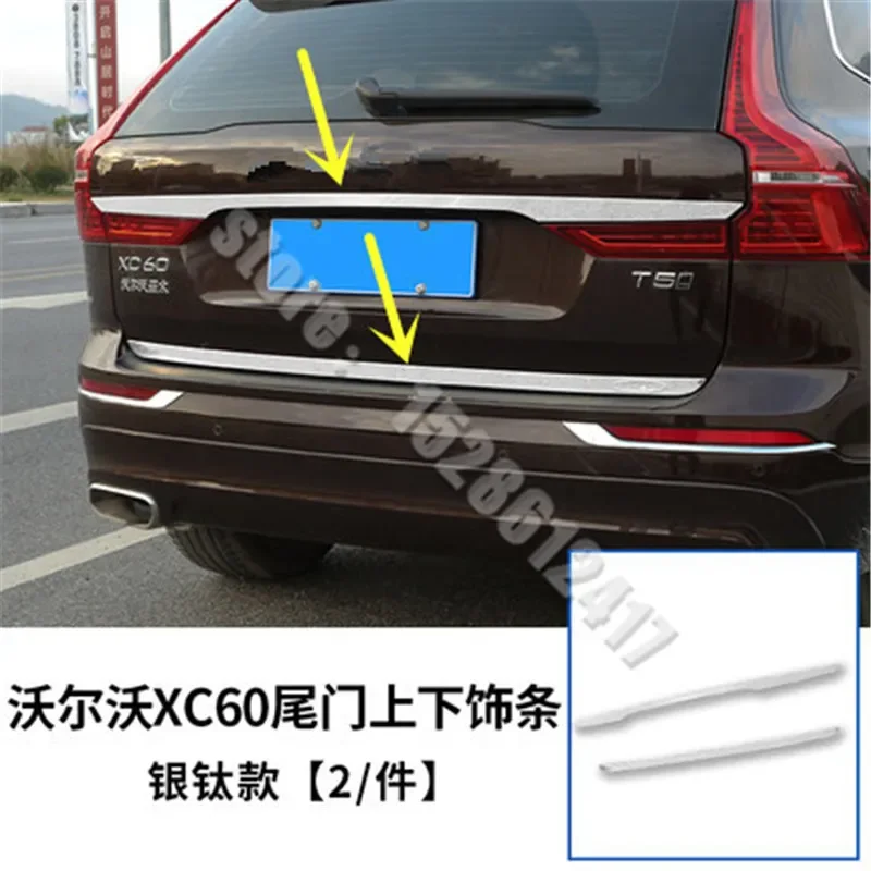 

for Volvo XC60 2018 2019~2024 car Accessories stainless steel Rear Trunk Lid Cover Trim,Trunk tailgate trim 2PCS