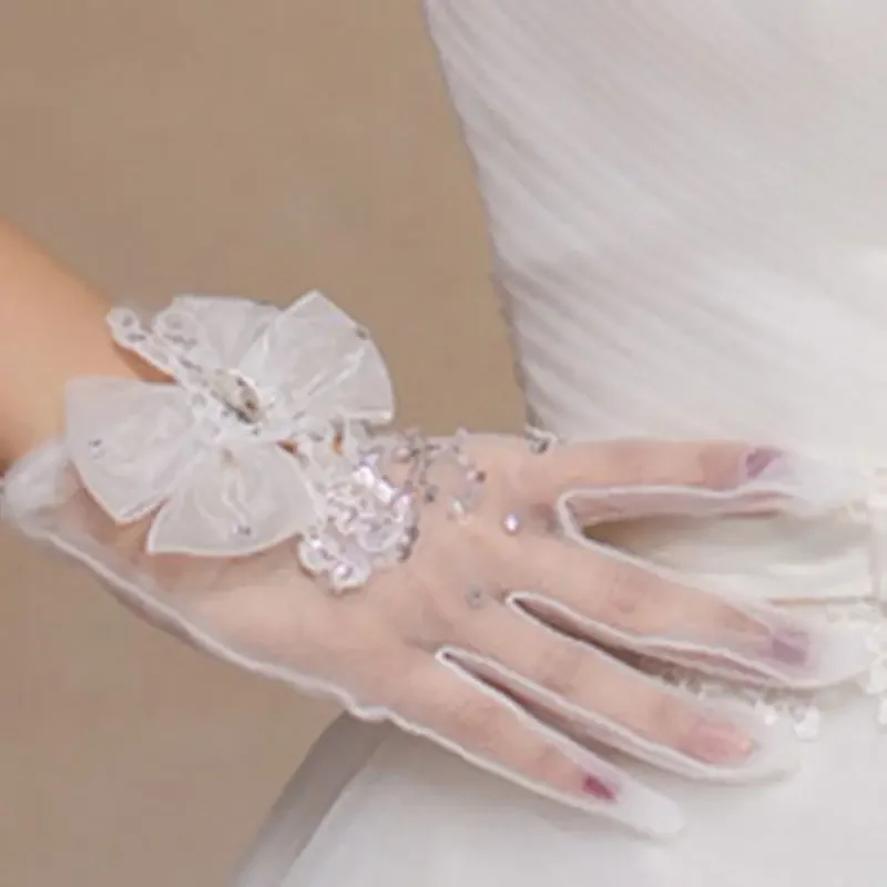 

Hot Sale Bridal Gloves Gant Mariage Femme Novia Braut Cheap Wedding Gloves For Bride Wedding Accessories