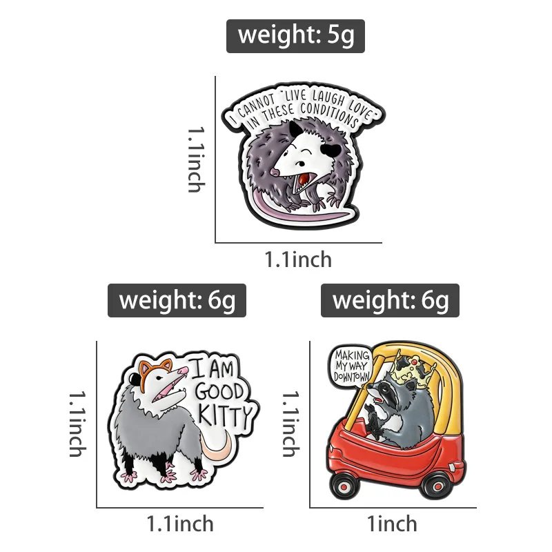 Waschbär Hamster Sammlung Emaille Pins Koala Maulwurf Otter Ratte Maus Brosche Revers Abzeichen Niedlichen Cartoon Tier Schmuck Geschenk – Detail 10
